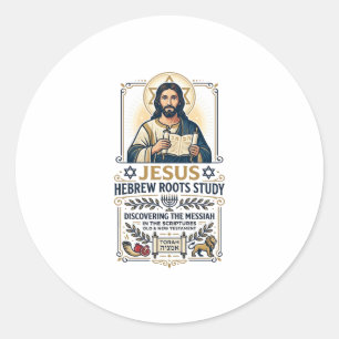 Jesus Bijbel Talen Hebreeuws Grieks Nerd T-shirt F Ronde Sticker