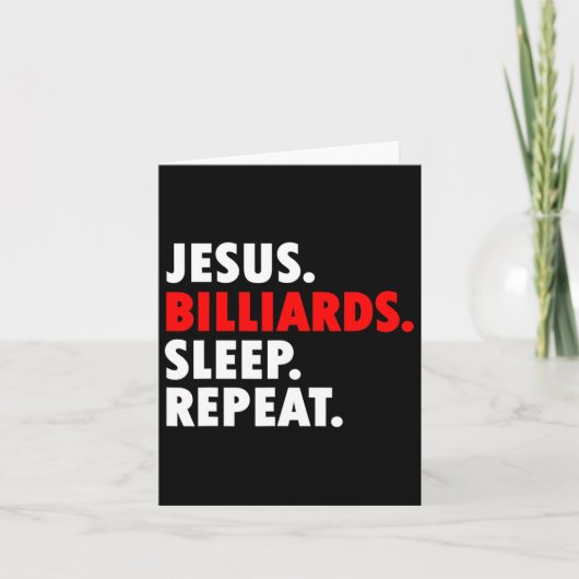 Jesus Billiards Slaap Herhaal - Nieuwigheid Hob Kaart (Voorkant)