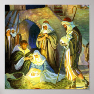 Jesus Birth Poster 15x15