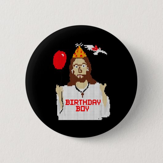 Jesus Birthday Boy Christmas Essential T Shirt Ronde Button 5,7 Cm (Voorkant)