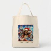 Jesus Birthday Ugly Sweater Knitting Religious Tote Bag (Voorkant)