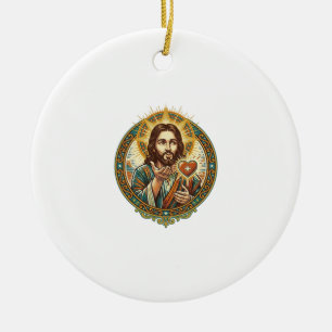 Jesus Blaast Kus Rode Hart Like Knop Humor_1 Keramisch Ornament