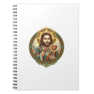 Jesus Blaast Kus Rode Hart Like Knop Humor_1 Notitieboek