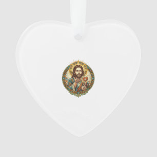 Jesus Blaast Kus Rode Hart Like Knop Humor_1 Ornament