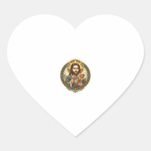 Jesus Blaast Kus Rode Hart Like Knop Humor_1 Sticker