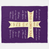 Jesus Blanket - Paarse vlies Fleece Deken (Voorkant (Horizontaal))