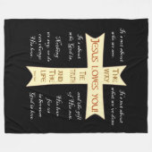Jesus Blanket - Zwart Fleece Deken (Voorkant (Horizontaal))