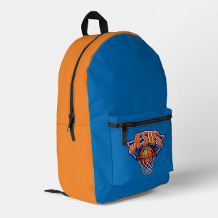 JESUS - Blauw en Oranje Bedrukte Rugzak