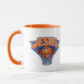JESUS - Blauw en Oranje Mok (Links)