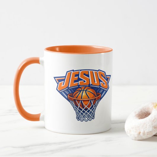 JESUS - Blauw en Oranje Mok (Met donut)
