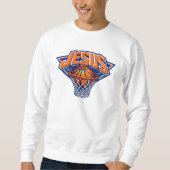 JESUS - Blauw en Oranje Trui (Voorkant)