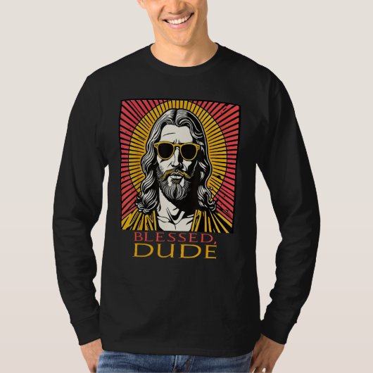 Jesus Blessed Dude Funny and Cool T-shirt (Voorkant)