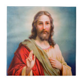 Jesus Blessing Divine Mercy katholieke thuisdecor Tegeltje (Voorkant)