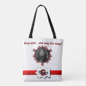 Jesus Blijf kalm & bid als gek monogram tas.b2 Tote Bag (Achterkant)