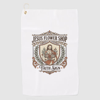 Jesus Bloemenwinkel geloofsbord Jesus Bloemenwinke Golfhanddoek