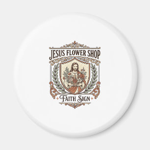 Jesus Bloemenwinkel Gelovig Teken Jesus Bloemenwin Magneet