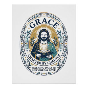 Jesus Boekclub Lezende Gemeenschap Grafische T-shi Perfect Poster