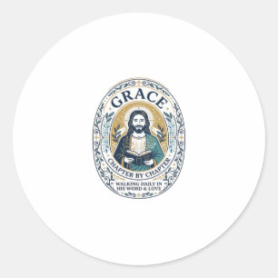 Jesus Boekclub Lezende Gemeenschap Grafische T-shi Ronde Sticker