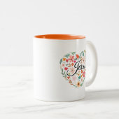 Jesus Boho Christelijk Hart Motief Inspirerend Tweekleurige Koffiemok (Voorkant rechts)