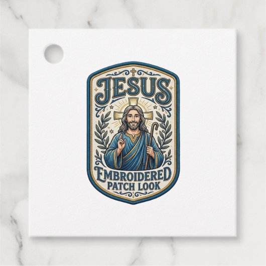 Jesus Borduurpatch Kijk Jezus Geborduurde Patch Bedankjes Labels (Voorkant)