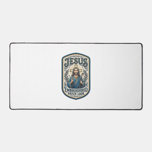 Jesus Borduurpatch Kijk Jezus Geborduurde Patch Bureaumat (Voorkant)