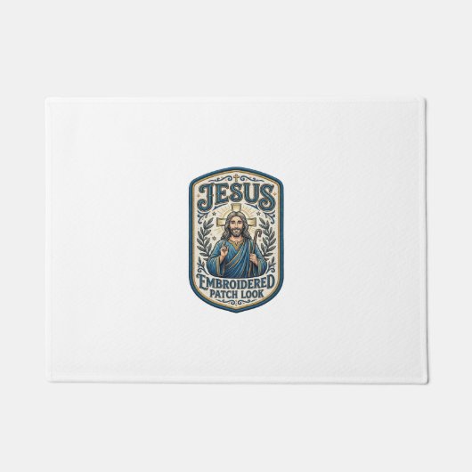 Jesus Borduurpatch Kijk Jezus Geborduurde Patch Deurmat (Voorkant)