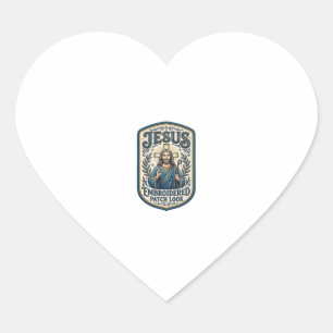 Jesus Borduurpatch Kijk Jezus Geborduurde Patch Hart Sticker