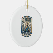 Jesus Borduurpatch Kijk Jezus Geborduurde Patch Keramisch Ornament (Rechts)