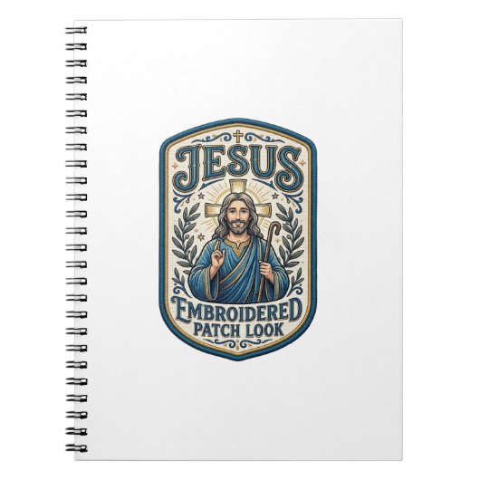 Jesus Borduurpatch Kijk Jezus Geborduurde Patch Notitieboek (Voorkant)