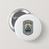 Jesus Borduurpatch Kijk Jezus Geborduurde Patch Ronde Button 5,7 Cm (Voorkant /achterkant)
