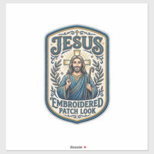 Jesus Borduurpatch Kijk Jezus Geborduurde Patch Sticker