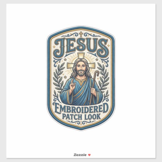Jesus Borduurpatch Kijk Jezus Geborduurde Patch Sticker (Vel)