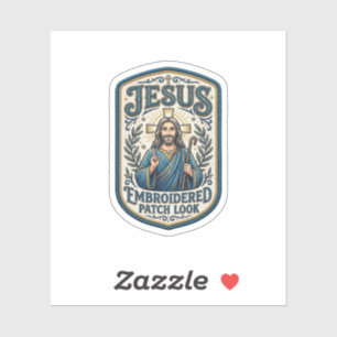 Jesus Borduurpatch Kijk Jezus Geborduurde Patch Sticker