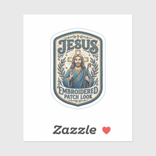 Jesus Borduurpatch Kijk Jezus Geborduurde Patch Sticker (Vel)