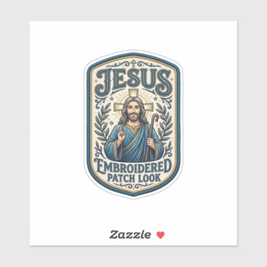 Jesus Borduurpatch Kijk Jezus Geborduurde Patch Sticker (Vel)