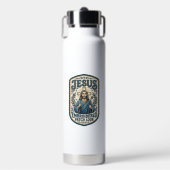 Jesus Borduurpatch Kijk Jezus Geborduurde Patch Waterfles (Voorkant)