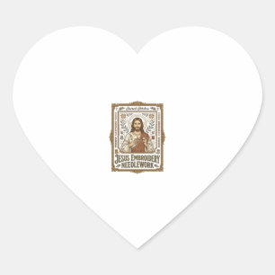 Jesus Borduurwerk Jezus Borduurnaald Hart Sticker
