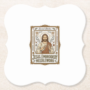 Jesus Borduurwerk Jezus Borduurnaald Kartonnen Onderzetters