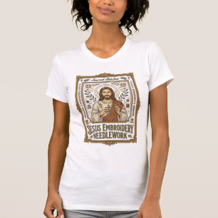 Jesus Borduurwerk Jezus Borduurnaald T-shirt