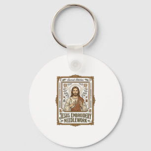 Jesus Borduurwerk Jezus Borduurwerk Naald Sleutelhanger