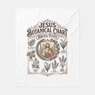 Jesus botanische kaart Bijbelse planten Jesus Bota Fleece Deken