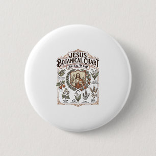 Jesus botanische kaart Bijbelse planten Jezus Bota Ronde Button 5,7 Cm