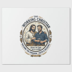 Jesus Bouwvakker T-shirt Christelijke Grafiek_ Cadeaupapier