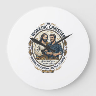 Jesus Bouwvakker T-shirt Christelijke Grafiek_ Grote Klok