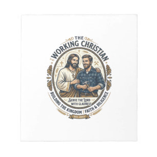 Jesus Bouwvakker T-shirt Christelijke Grafiek_ Notitieblok