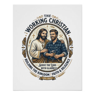 Jesus Bouwvakker T-shirt Christelijke Grafiek_ Perfect Poster