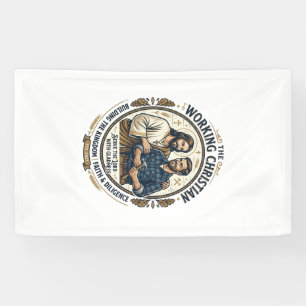Jesus Bouwvakker T-shirt Christelijke Grafiek_ Spandoek