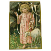 Jesus Boy Child Cross Lamb Paasbloemen Medium Cadeauzakje (Voorkant)
