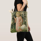 Jesus Boy Child Cross Lamb Paasbloemen Tote Bag (Dichtbij)