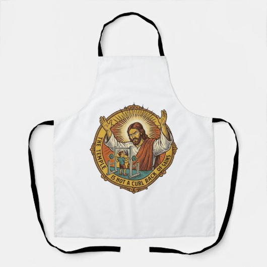 Jesus Boze Biceps Curls Squat Rack Gym Ergernis H Schort (Voorkant)